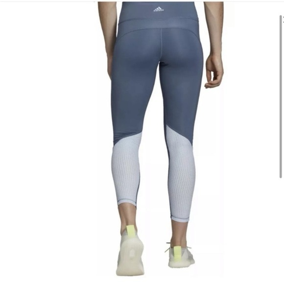 Adidas Believe This Shiny High Rise 7/8 Training Tights Blue Size M - Picture 2 of 10